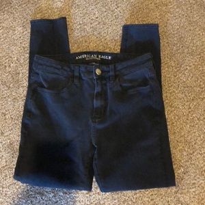 American Eagle stretch skinny jeans black 6 short